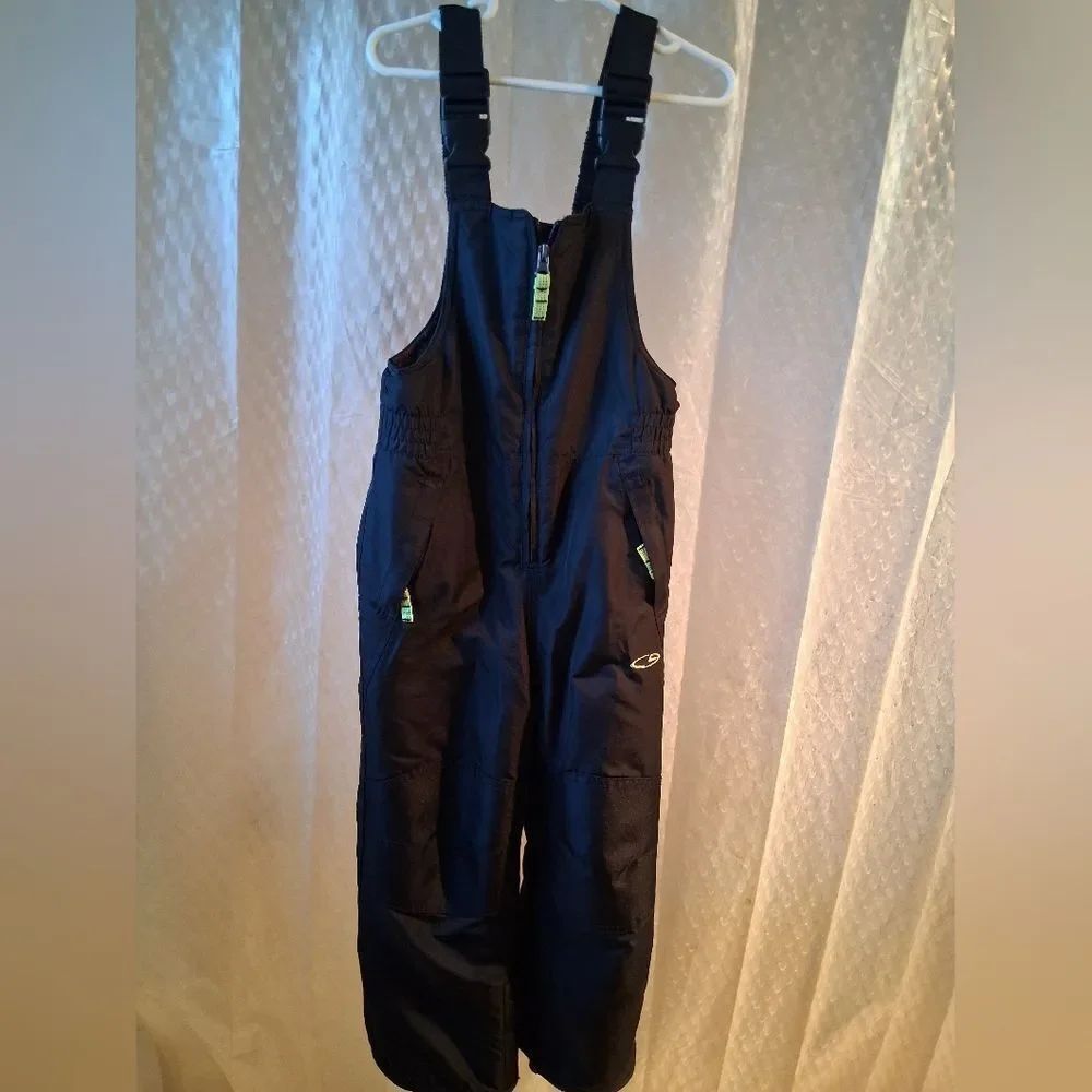 Champion Kids Black Snow Bib with Neon Accents Size XS (4-5)